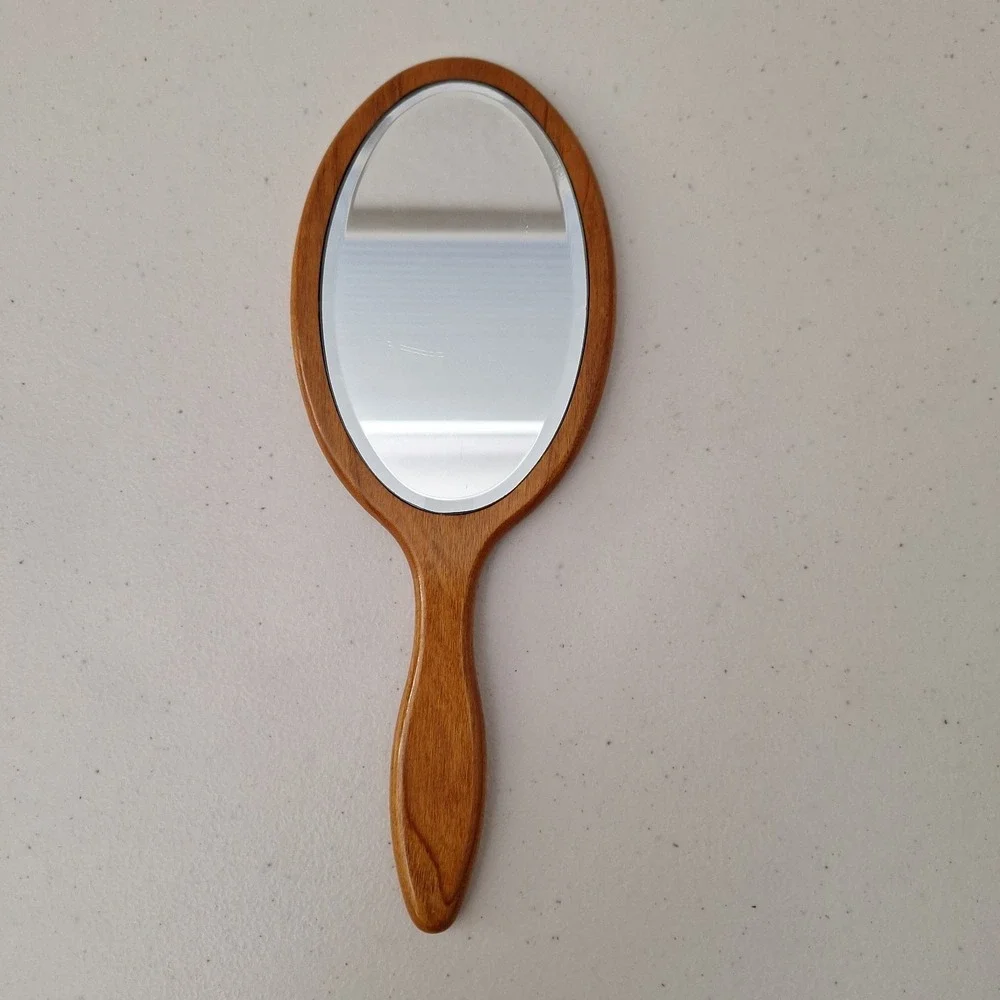 Vintage Bird and Floral Hand Mirrors, Bakelite Wood & Metal, Tallest 11.25